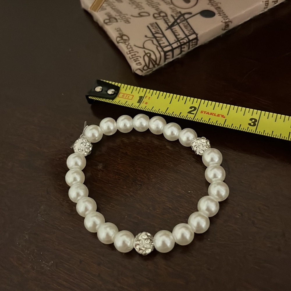 Amazing Genuine Pearl Stretch Bracelets with Austrian Crystal Ball - Picture 7 of 7